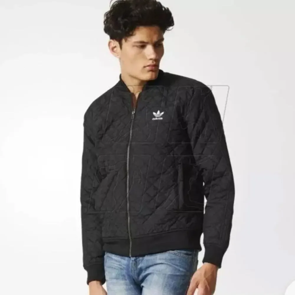 adidas Originals Quilted Bomber Jacket Black‎ Trefoil Men's XL AB7862
